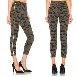L'AGENCE Olive Camo Ankle Skinny Pants with Side Stripe